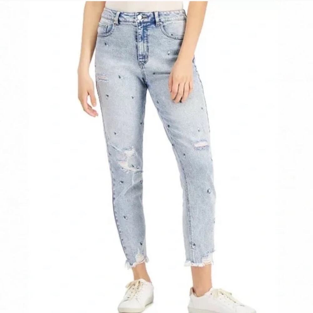 Tinseltown Light Wash High Rise Distressed Women's Jeans